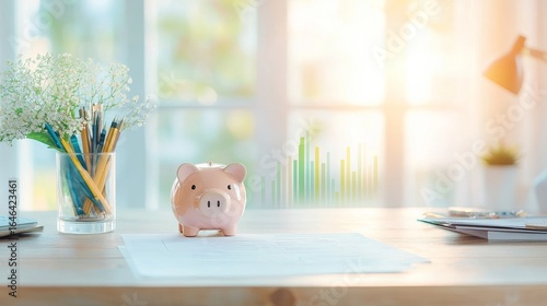 Wallpaper Mural Financial planning strategies for home office business environment infographic bright indoor space motivational concept Torontodigital.ca