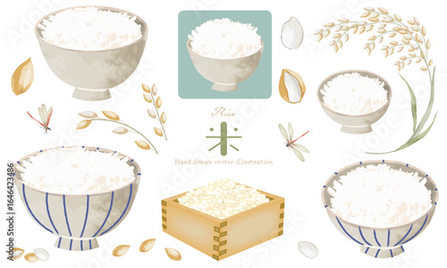 お米（ご飯）のイラスト素材セット