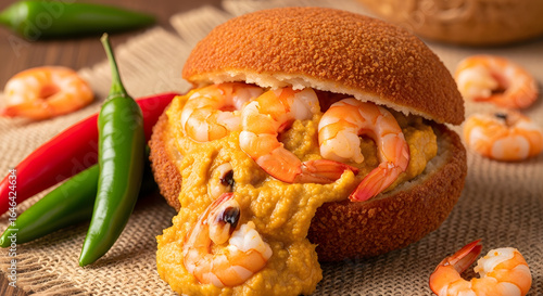 Brazilian Street Food: Acarajé with Vatapá and Shrimp