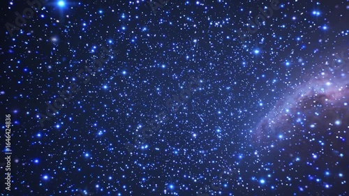 Cosmic nebula gliding through dark starry expanse, revealing celestial depth and ethereal movement against infinite astronomical background