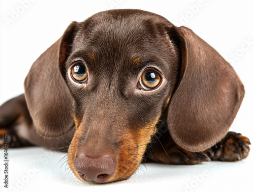 Wallpaper Mural Cute Brown Dachshund Puppy Closeup Adorable Playful Canine Loyal Domestic Innocent Ears Eyelashes Sweet Expression Whiskers Textures Relaxed Happy Companion Family Lifestyle Social Elevated Torontodigital.ca