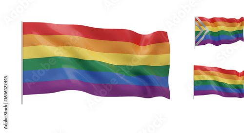 A vibrant rainbow flag waves proudly representing the lgbtq community and their ongoing fight for equal rights and acceptance isolated on transparent background Free Download A vibrant rainbow flag waves proudly representing the lgbtq community and their ongoing fight for equal rights and acceptance isolated on transparent background - GFXLoad