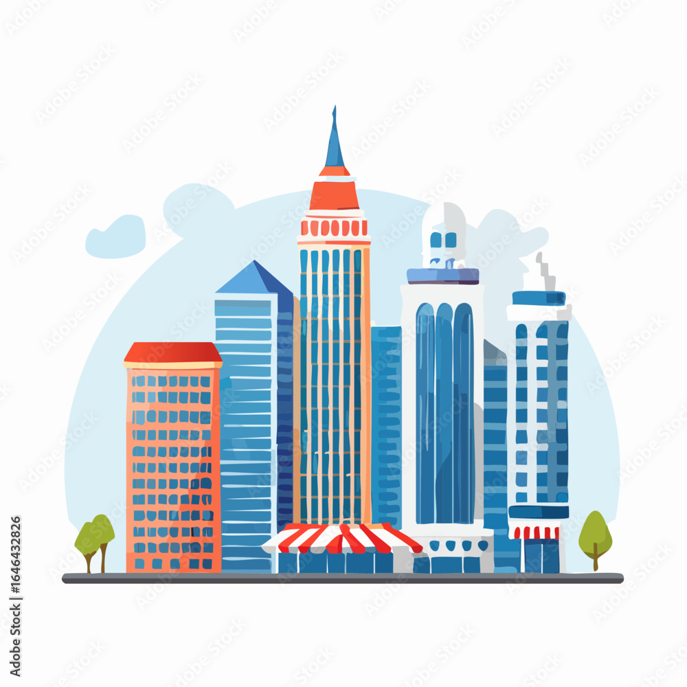 Obraz premium city skyline vector illustration
