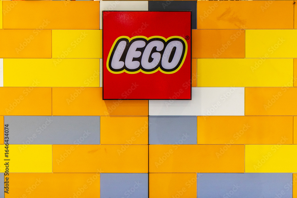 Naklejka premium Lego building blocks logo