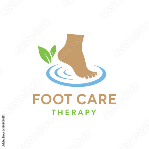 Foot Care Therapy Logo – Wellness, Spa, and Reflexology Vector Design with Natural Elements