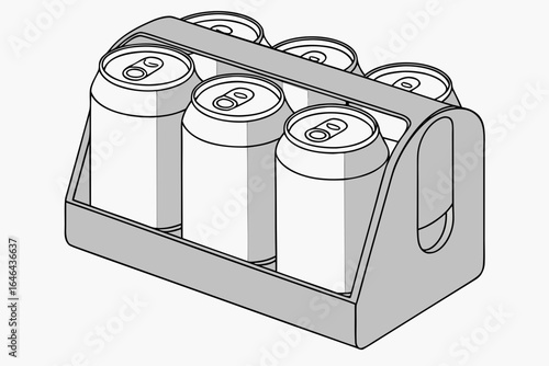 Six pack of cans in a carrier