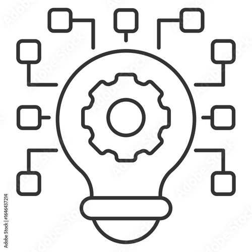 Deep Learning Outline Icon Element For Design