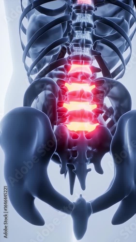 3D Illustration of Pain on Backbone