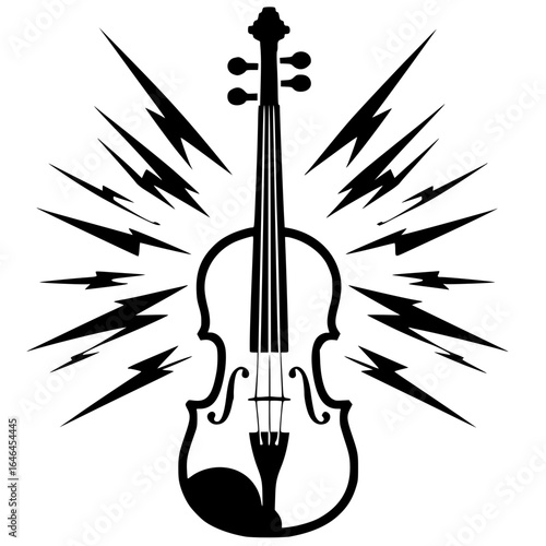 Silhouette of an electric violin