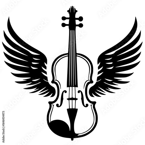 Rock n roll violin silhouette