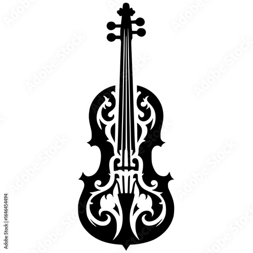 Gothic violin silhouette