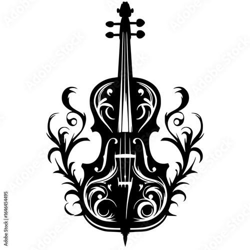 Elegant violin silhouette