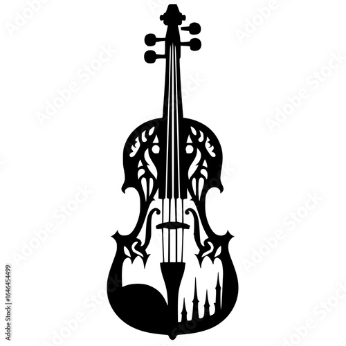 Gothic violin silhouette