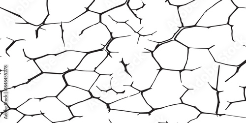 Black and white cracked wall with rough peeling texture Texture soil dry crack Sketch crack texture. Ground cracks background. Cracked earth. Dry soil texture. 