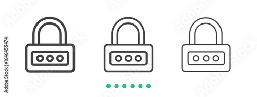 Padlock icon. Thin line icon vector
