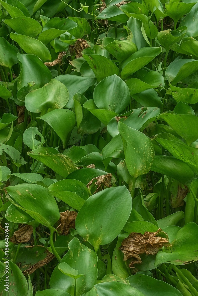 Obraz premium &nbsp;Water Hyacinth: A Study in Green
