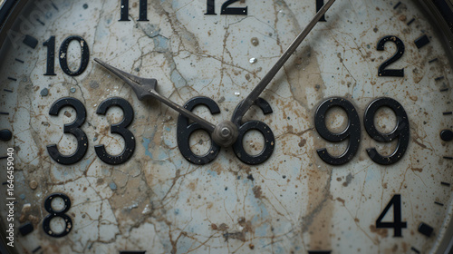 33, 6:66, and 9:99, on its worn analog face, symbolizing repetition and synchronicity.
