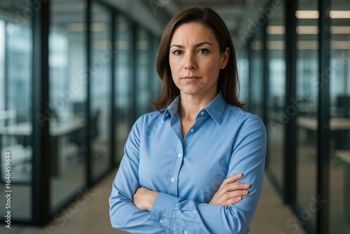 Confident professional woman in executive business attire with arms crossed leadership pose Free Download Confident professional woman in executive business attire with arms crossed leadership pose - GFXLoad