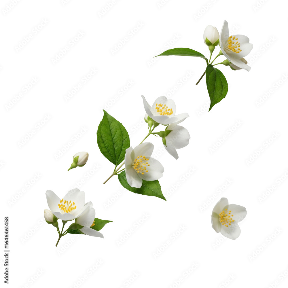 Obraz premium white flowers on white background