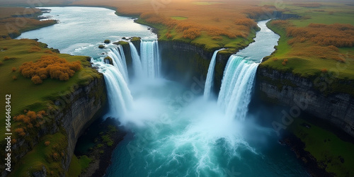 waterfall in the mountains