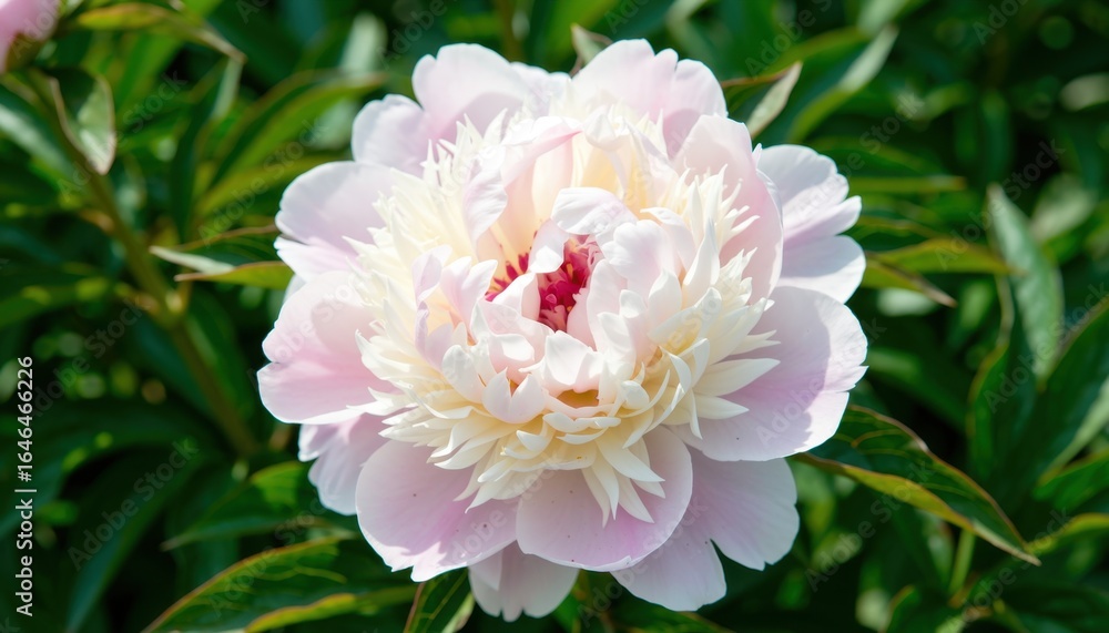 Fototapeta premium Blooming peony flower botanical garden close-up photography natural setting bright daylight beauty concept