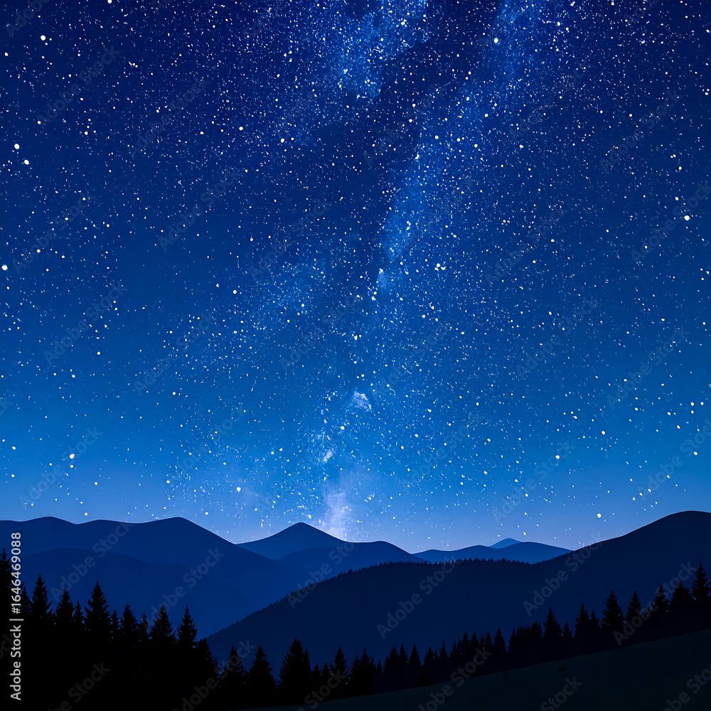 Fototapeta premium Night sky over mountains