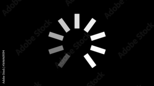 Animated spinning waiting icon on white background. Loading circle.animated circle loading Animated circular loading mark Loading circle icon background with alpha matte, glowing wheel animation.4K