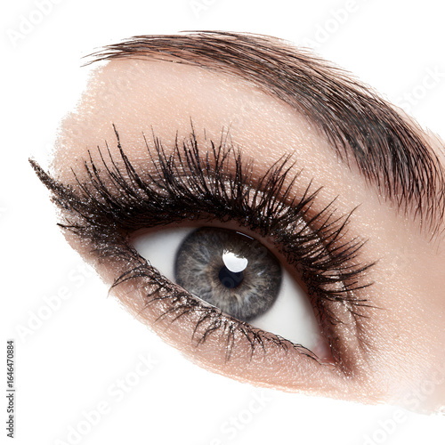 Dramatic Eye with Mascara, isolated on white background