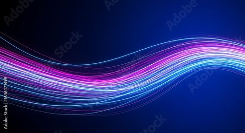 Wallpaper Mural A vibrant, flowing wave of glowing light streaks in shades of blue, purple, and pink on a dark background. Torontodigital.ca