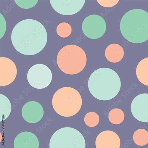Polk a Dot Shapes in Mauve Green and Peach Repeat Pattern Vector