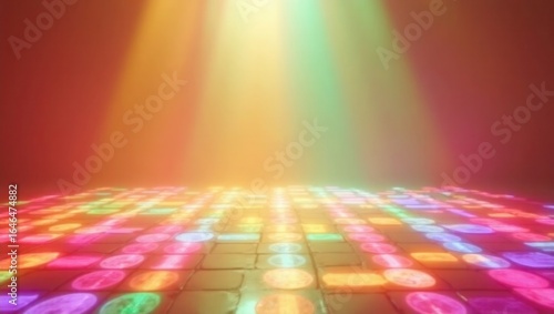 Colorful Illuminated Tiles Glowing Floor Abstract Background