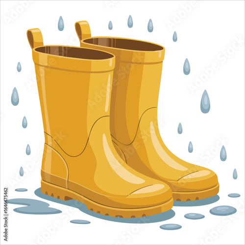 waterproof wellington pair vector graphic flat