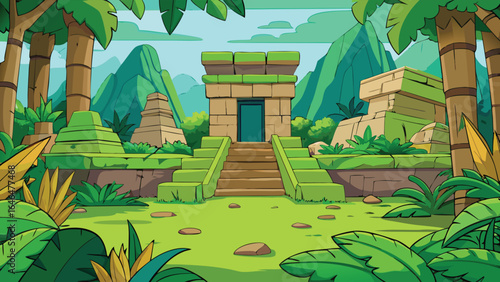 Ancient stone temple jungle ruins ancient ruins tropical