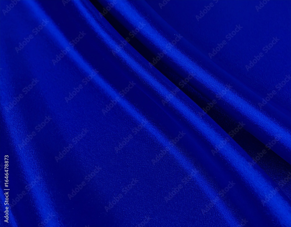 Obraz premium Deep blue silk fabric draped