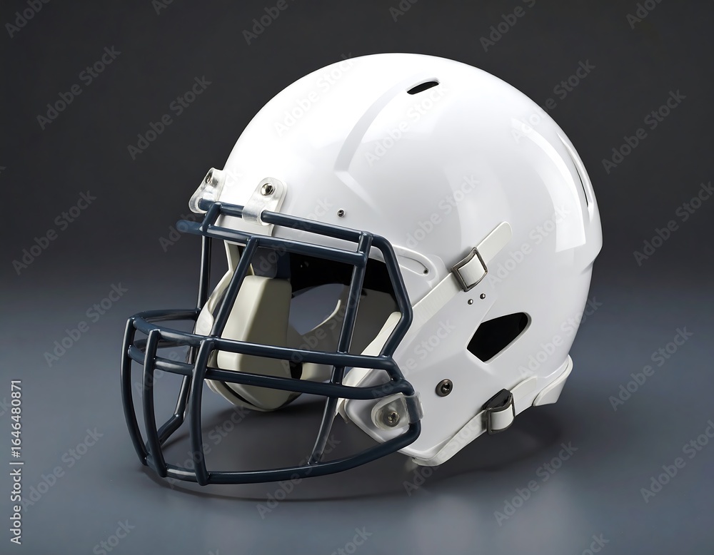 Fototapeta premium White football helmet, dark navy facemask