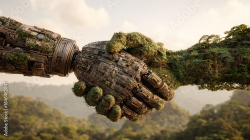 Technological Harmony: A Symbiotic Handshake Between Nature and Innovation