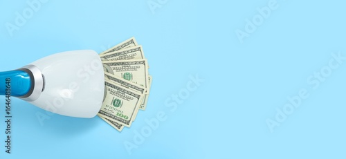 Steamer with dollar banknot...