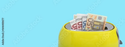 Toaster with euro banknotes...