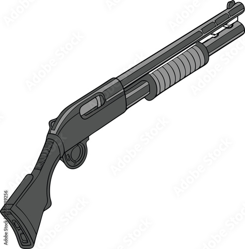 Silhouette assault rifle , ideal for military-themed designs, tactical branding, or defense illustrations