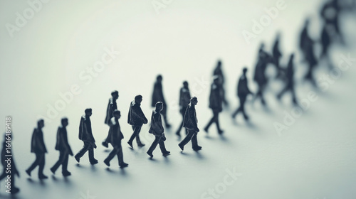 Wallpaper Mural Miniature figures walking in a line a concept of following the crowd or conformity Torontodigital.ca