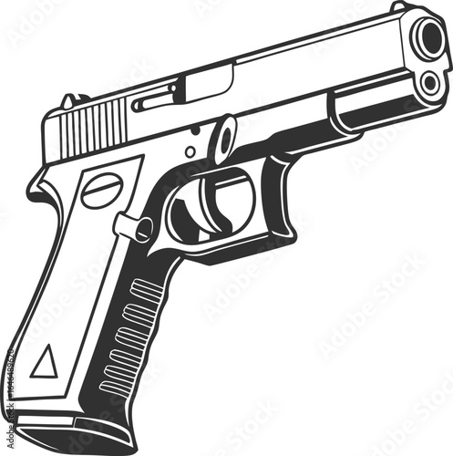 Silhouette assault rifle , ideal for military-themed designs, tactical branding, or defense illustrations