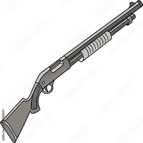 Silhouette assault rifle , ideal for military-themed designs, tactical branding, or defense illustrations