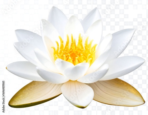 White lotus flower with yellow center