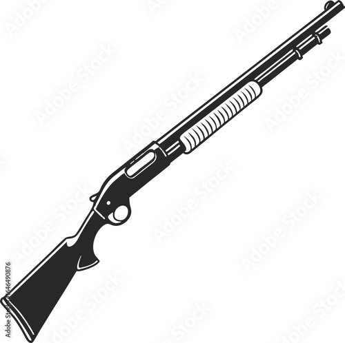 Silhouette assault rifle , ideal for military-themed designs, tactical branding, or defense illustrations