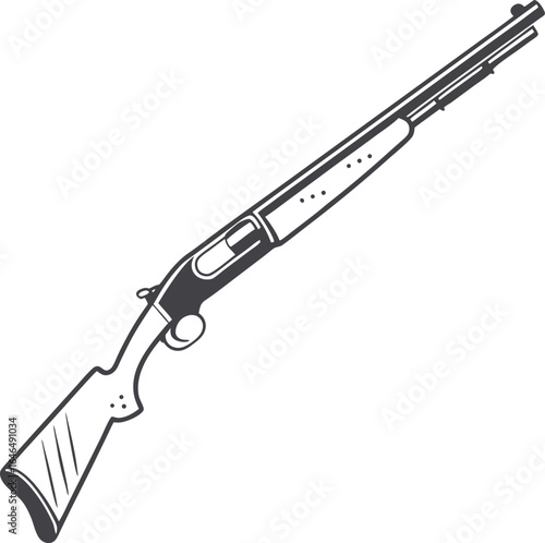 Silhouette assault rifle , ideal for military-themed designs, tactical branding, or defense illustrations