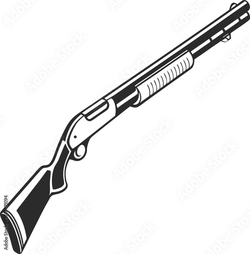 Silhouette assault rifle , ideal for military-themed designs, tactical branding, or defense illustrations