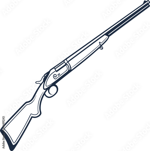 Silhouette assault rifle , ideal for military-themed designs, tactical branding, or defense illustrations