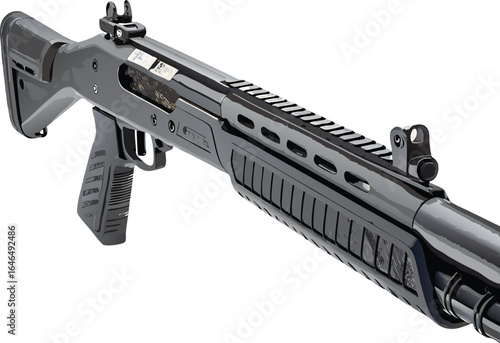 Silhouette assault rifle , ideal for military-themed designs, tactical branding, or defense illustrations