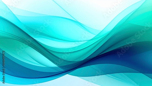 Abstract Turquoise and Blue Wave Design