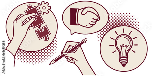 Review  set icons. Containing feedback, rating, testimonial, satisfaction, comment, opinion, like, customer, recommend and more. Solid vector icons col.